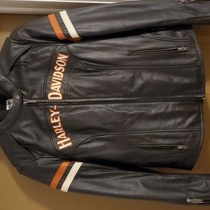 Leather Harley Davidson riding jacket with insert